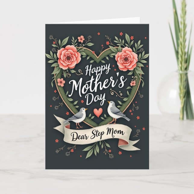 Green Wreath Mothers Day Art Card (Front)