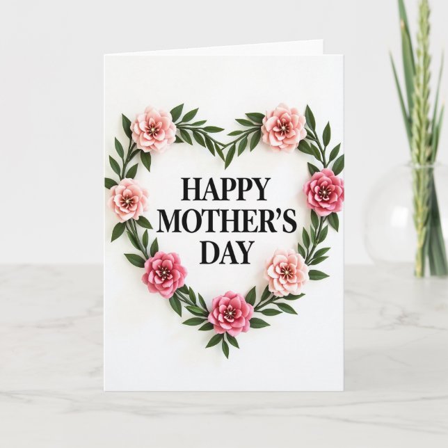 Green Wreath Mothers Day Card (Front)