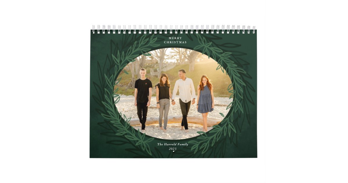 Green Wreath Photo Christmas Gift Calendar Zazzle Green Wreath Photo Christmas Gift Calendar Zazzle