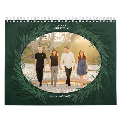 Green Wreath Photo Christmas Gift Calendar