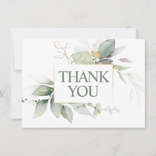 Green Wreath Watercolor BABY SHOWER THANK YOU