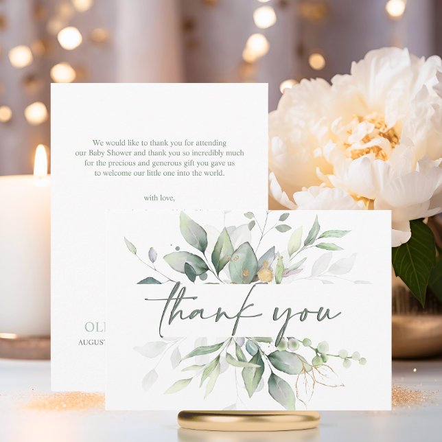 Green Wreath Watercolor BABY SHOWER THANK YOU (Green Wreath Watercolor BABY SHOWER THANK YOU)