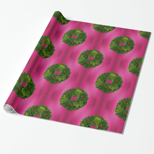 pink and green christmas wrapping paper