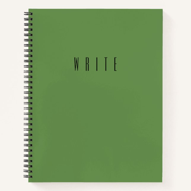 Green Write Typography | Personalize  Notebook (Front)