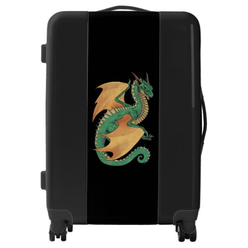 Green wyvern dragon peach wings luggage
