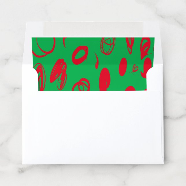 Green x-mas design Envelope Liner (In Envelope)