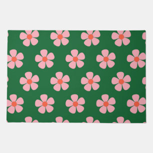 Green Y2K Wildflower Vibrant Retro Spring Decor Doormat