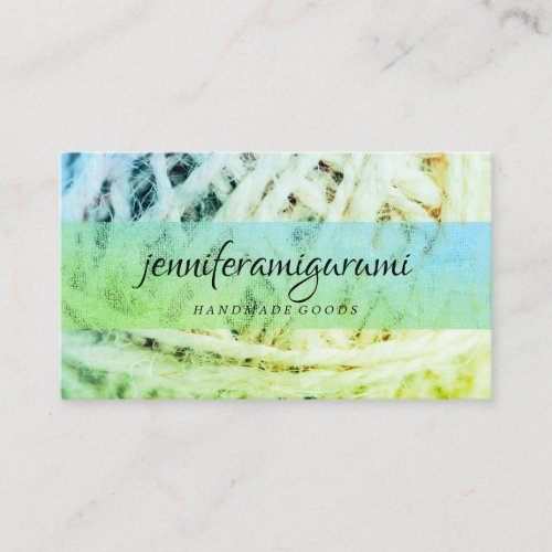 Green Yarn Knitting Crochet Handmade Craft Business Card