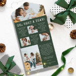 Green Year In Review Trifold Cards<br><div class="desc">Cherish the most precious moments of your year with our 'Green Year In Review Trifold Cards.' Bold white text, "Oh, What A Year, " written in vintage typewriter font, pairs perfectly with your favorite family photos on a rich forest green backdrop. Add a special, personalized message to make this card...</div>