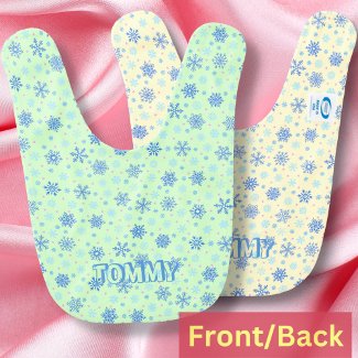 Green & Yellow 2 Side Colors Snowflake Custom Name