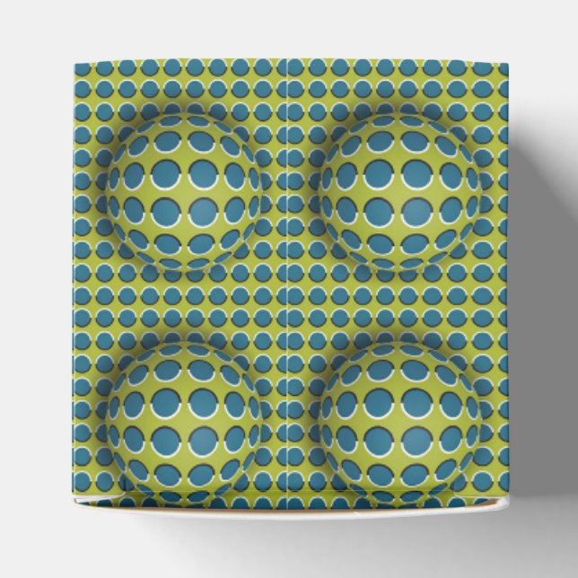 Green Yellow 3D Effect Design Pattern Favor Box (Top)