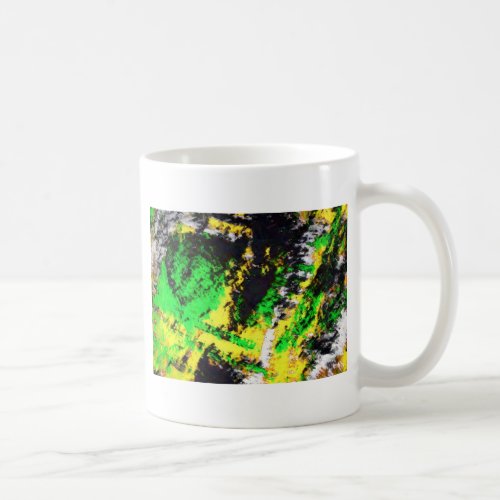 Green Yellow Abstract Design Coffee Mug