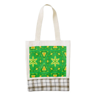 Green yellow abstract pattern zazzle HEART tote bag