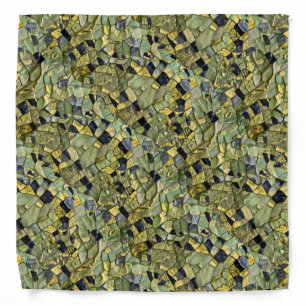 Green Yellow Alligator Crocodile Dragon Leather Bandana