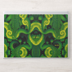 Green Yellow Alligator Crocodile Dragon Name HP Laptop Skin