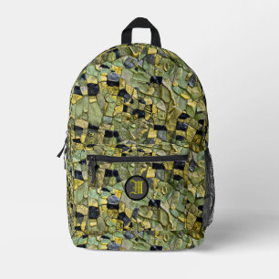 Green Yellow Alligator Crocodile Leather Monogram Printed Backpack