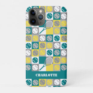 😍 Green, yellow and grey tennis pattern iPhone 11 Pro Case