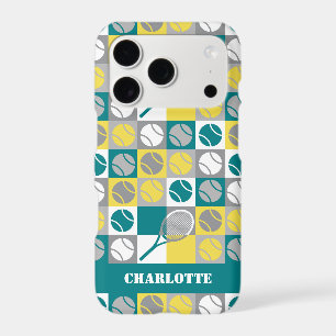 😍 Green, yellow and grey tennis pattern  iPhone 17 Pro Case