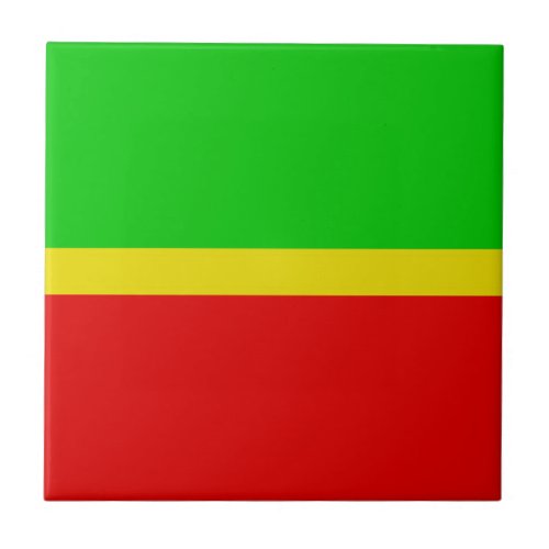 Green yellow and red ceramic tile