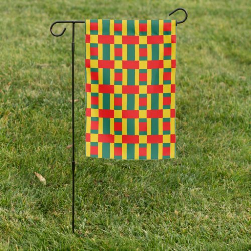 Green Yellow And Red Color Block Print Garden Flag
