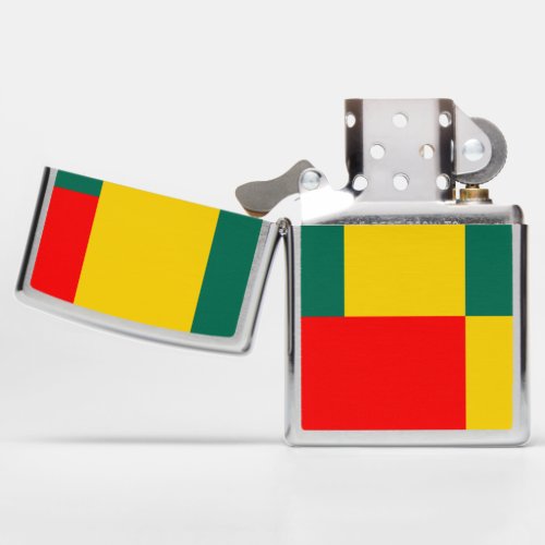 Green Yellow And Red Color Block Print Zippo Lighter