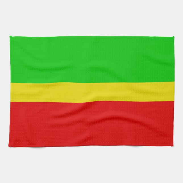 Green, yellow, and red. towel (Horizontal)