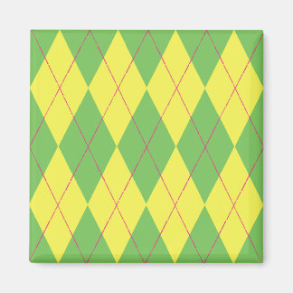 Green & Yellow Argyle Magnet