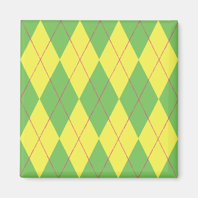 Green & Yellow Argyle Magnet (Front)