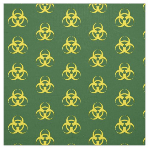 Green  Yellow Biohazard Symbol Fabric