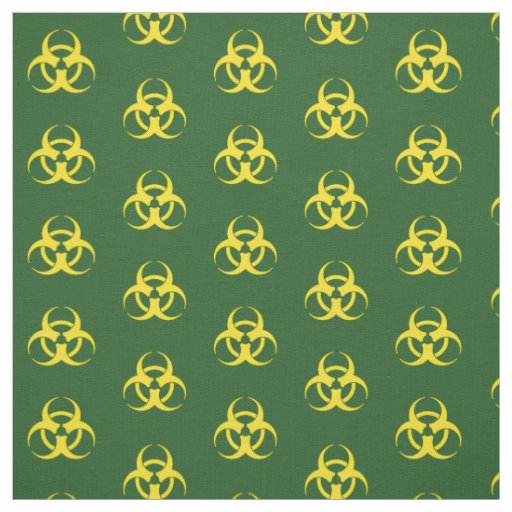 Green & Yellow Biohazard Symbol Fabric