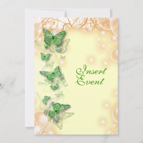 green yellow birthday engagement wedding invite