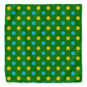 Green Yellow Black Polka Dots Design Bandana