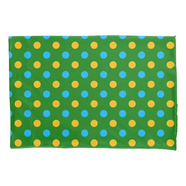 Green Yellow Black Polka Dots Design  Pillow Case (Front)
