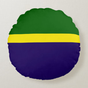 Green Yellow Blue Color Block Style Design Round Pillow