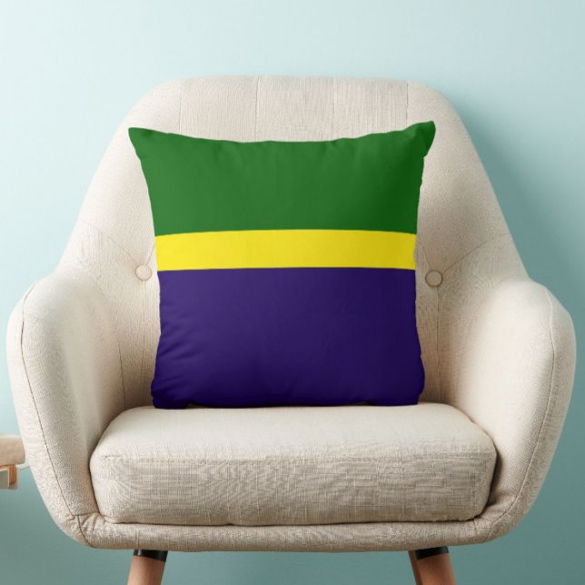 Green Yellow Blue Color Block Style Design  Throw Pillow (Creator Uploaded)