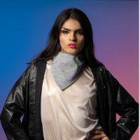 Green Yellow Blue Pink Paisley Flowers