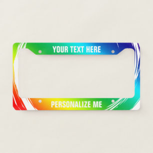 Green Yellow Blue Red Rainbow Colors Template License Plate Frame