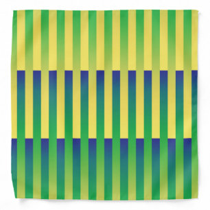 Green Yellow Blue Striped Pattern Bandana