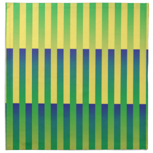 Green Yellow Blue Striped Pattern Cloth Napkin