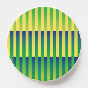 Green Yellow Blue Striped Pattern PopSocket
