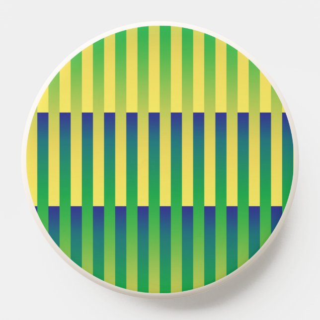 Green Yellow Blue Striped Pattern PopSocket (Popsocket)