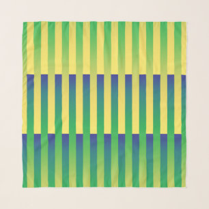 Green Yellow Blue Striped Pattern Scarf