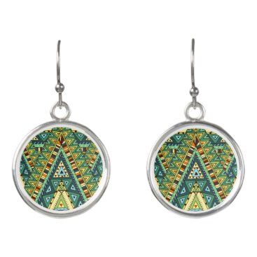 Green yellow boho ethnic pattern earrings Green yellow boho ethnic pattern earrings