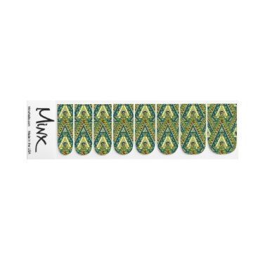 Green yellow boho ethnic pattern minx nail art Green yellow boho ethnic pattern minx nail art