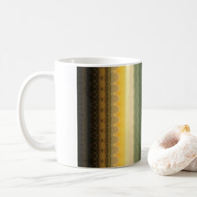 Green yellow brown mug (With Donut)