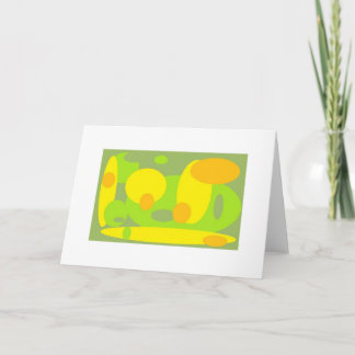 GREEN YELLOW BUBBLES GREETING CARD