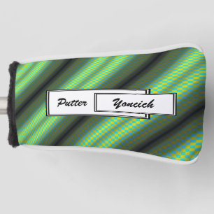 Green & Yellow Checkered Tubes by Kenneth Yoncich Golf Head Cover