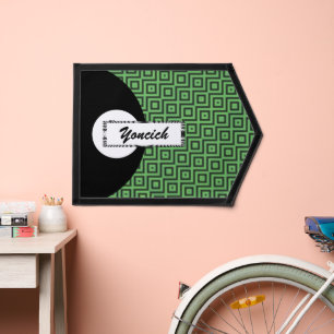 Green & Yellow Checkered Tubes by Kenneth Yoncich Pennant