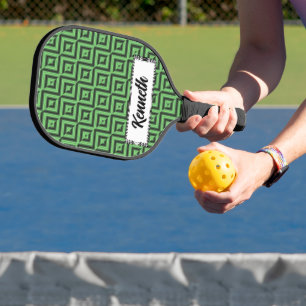 Green & Yellow Checkered Tubes by Kenneth Yoncich Pickleball Paddle