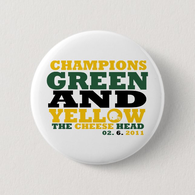 Green & Yellow (Cheese head) Button (Front)